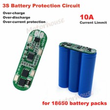 6A 3S 12.6V 18650 Li-ion Lithium Battery Cells BMS Protection PCB Board 3-Packs