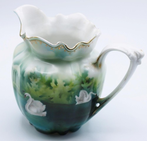 RS PRUSSIA CHOCOLATE POT CREAMER & SUGAR SWANS PATTERN MOLD 508 c1900 - Picture 10 of 18