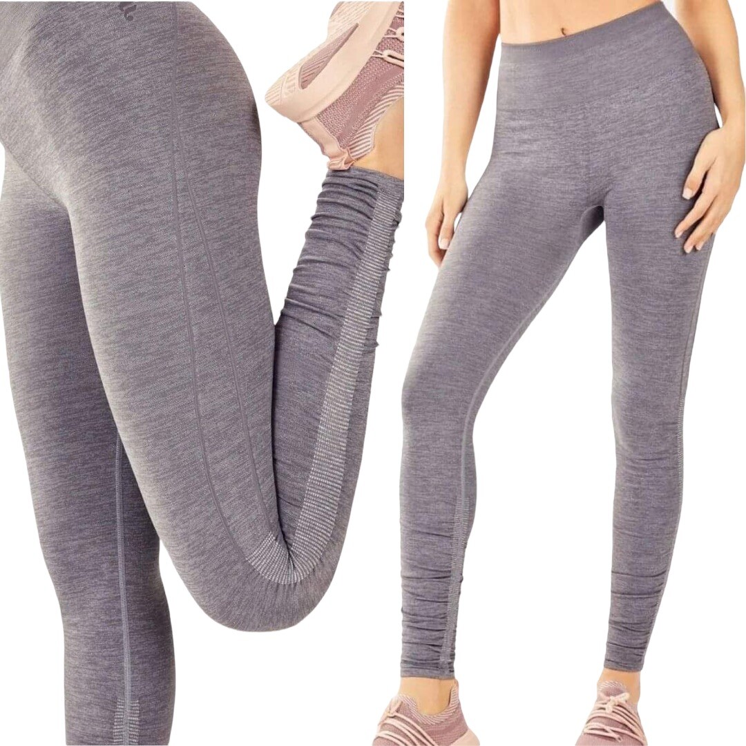 Fabletics Heather Gray Seamless High Waisted Ruch… - image 1