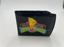 VINTAGE 1993 MIGHTY MORPHIN POWER RANGERS BLACK VINYL WALLET SABAN