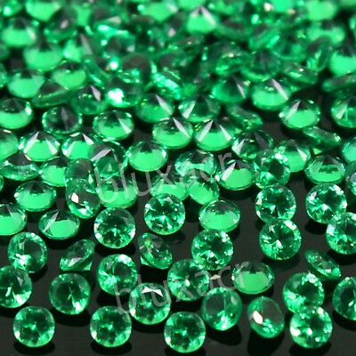 100 Pc Natural MUZO Colombia Green Emerald 1.80 MM Round Certified AAA+ Gemstone