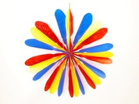 Deko-FäCher 60Cm Fastnacht Mainz Rot Weiß Blau Gelb Fasching Schwer Entflammbar