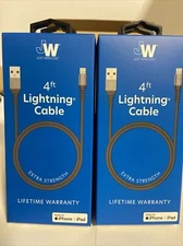 (4)Just Wireless 4 ft Micro USB Cable for Android Devices Lifetime Warranty