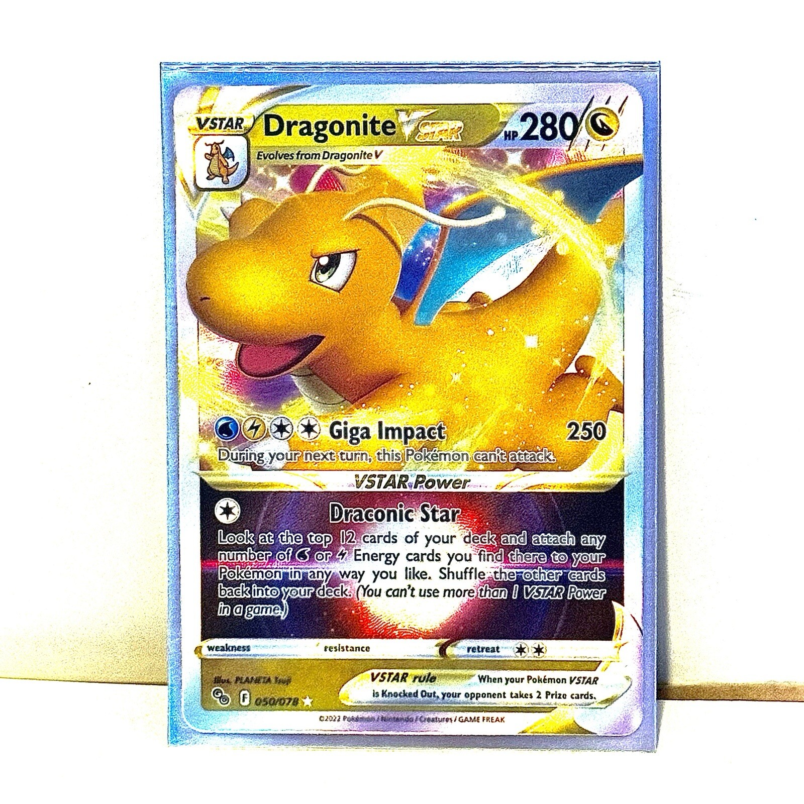 Dragonite VSTAR 050/078 Ultra Rare Pokemon GO Set Pokemon TCG Near Mint