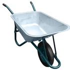 Wheelbarrow 100L metal heavy duty with metal pneumatic wheel and galvanised body