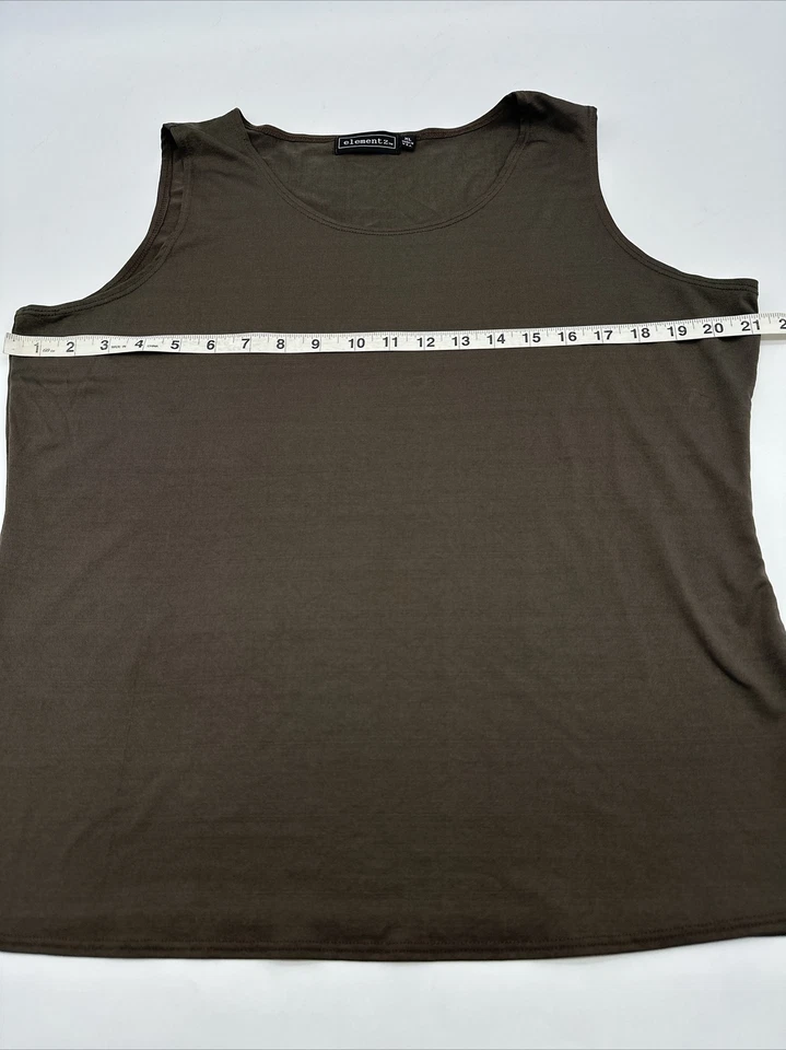 elementz Blouse Women X-Large Brown Solid Round Neck USA …#8058 - Image 3 of 4