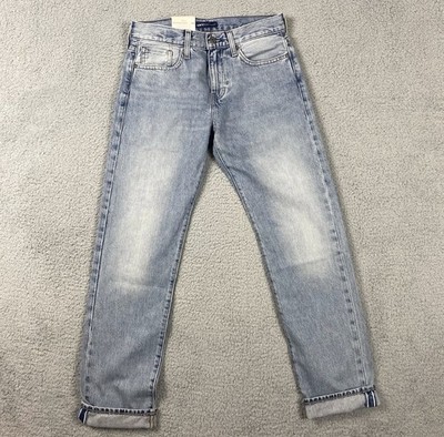 Levis 502 Jeans Mens 29x32 Taper Fit Made & Crafted Selvedge Low Rise Light Wash