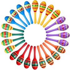 Civaner 12 Pcs Mini Fiesta Maracas for Adults Cinco De Mayo Maracas Mexican Deco
