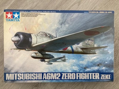 Tamiya 1/48 Mitsubishi A6M2 Zero Fighter model kit - open box