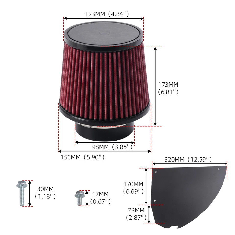 Cold Air Intake System w/ Filter For 2019-2025 BMW 320i 330i G20 B48 2.0L Engine - Image 3 of 4