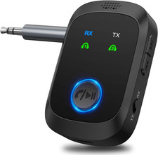 Bluetooth 5.4 Transmitter Receiver, 2-In-1 Wireless Audio Adapter Supports 2 Hea