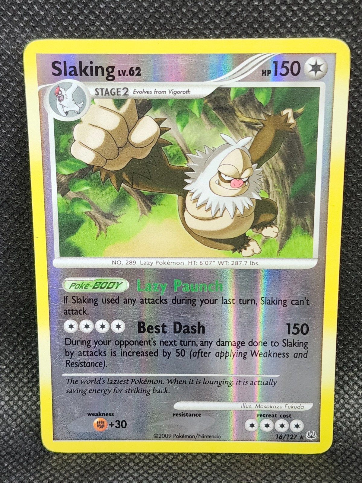 Pokemon Slaking Platinum Base Set Reverse Holo 16/127 LP Condition