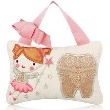 Tooth Fairy Pillow with Pocket Kids Keepsake Pouch Tooth Fairy Gifts for Girl...