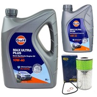 MotoröL Set Gulf Max Ultra Plus 10W-40 6 Liter + ÖLfilter FüR Mercedes-Benz 190