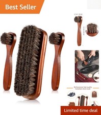 Complete Horsehair Brush Set for Effortless Leather Cleaning and Polishing