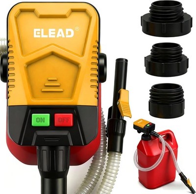 Battery-Powered Fuel Transfer Pump - 3.2 GPM No Spill New Version (Yellow)