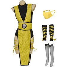 Disfraz de Ninja Sub-Zero Amarillo Para Mujer - Sexy Disfraz de Halloween