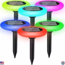 Vibrant Solar Pathway Lights Set (6 Pack) - Weatherproof LED Outdoor Auto On/Off