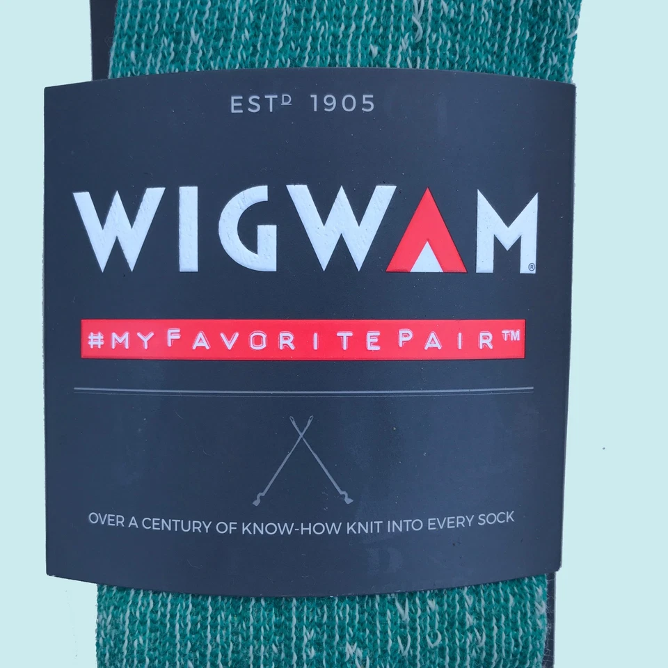 Calcetines Wigwam verde azulado, lana merino, informales y de senderismo - Talla: juvenil grande, mujer pequeña Foto 2 de 4
