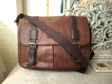 Borsa a tracolla uomo FOSSIL 1954 vera pelle borsa per laptop marrone marrone marrone chiaro