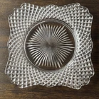 Vintage RARE Crystal Miss America Square Glass 7.5”  Salad Plate
