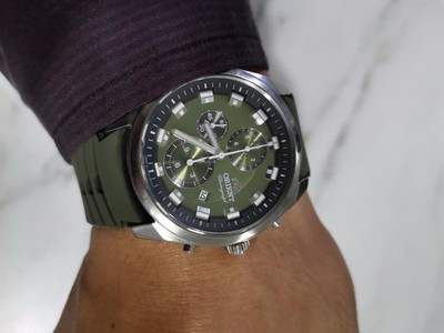 orient chronograph 43mm green