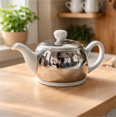 Guy Degrenne Modern Salam White 2 Cup Tea Pot -7 Inches