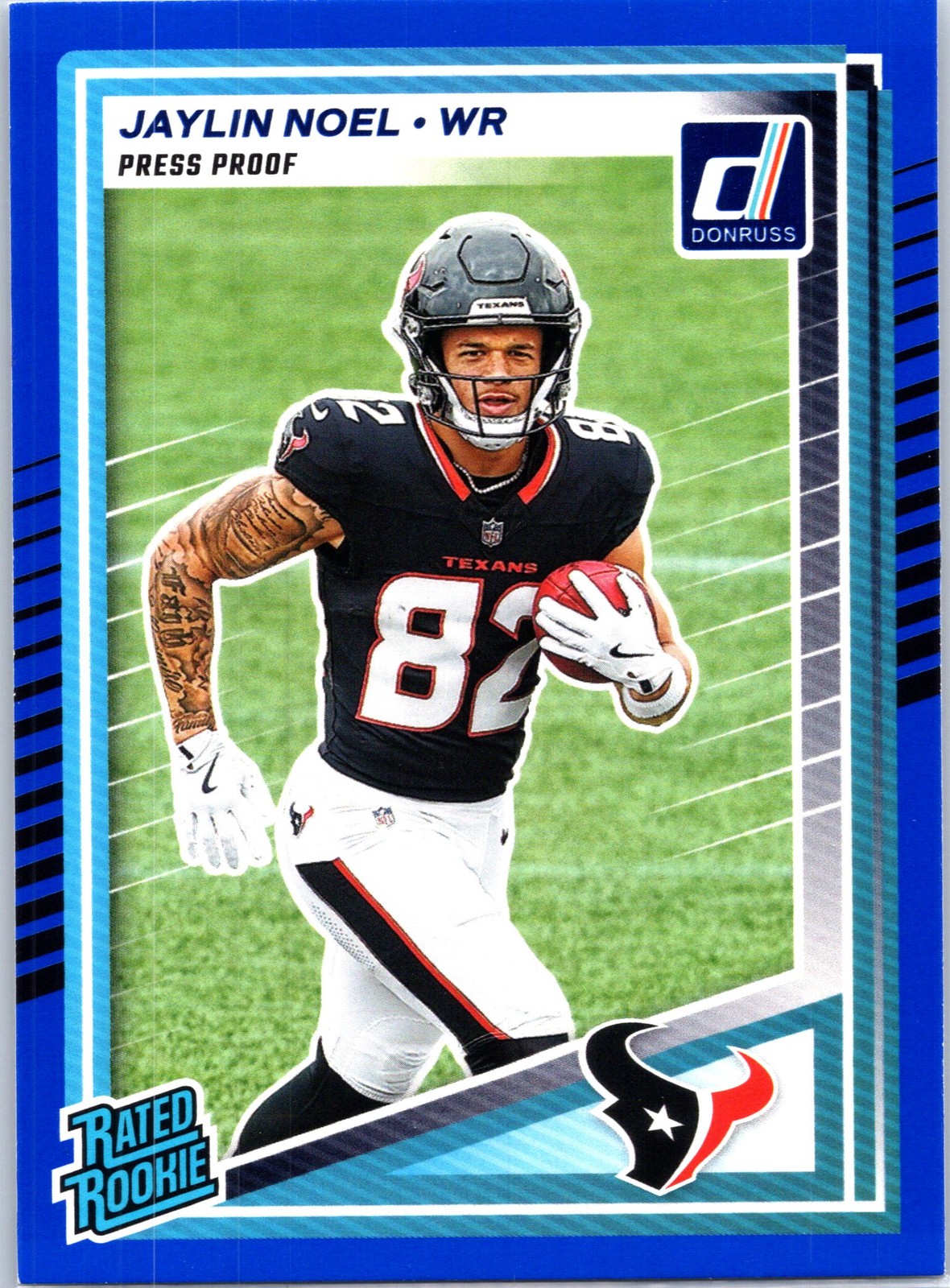2025 Donruss #324 Jaylin Noel Press Proofs Blue Houston Texans