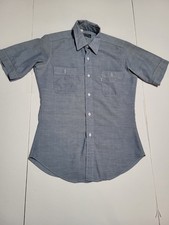  L1 Vintage 1970's Levi's Short Sleeve Button Down Size Men's M USA BLUE