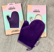 2X Isle Of Paradise Self Tan Mitt Double-Sides Washable Reusable Durable NIB