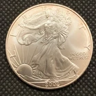 2002 U.S. AMERICAN SILVER EAGLE DOLLAR - 1 OZ. FINE SILVER - GEM BU!