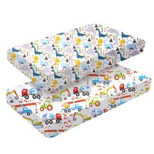 2 Pack Crib Sheets 52in x 28in Bedding for Cot Bed Soft Breathable Cotton S...