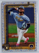 2025 Topps Chrome Logofractor Edition Freddy Peralta #95 Milwaukee Brewers