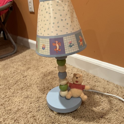Classic Disney Winnie The Pooh Nursery Electric Lamp And Shade 14” High Works - Picture 3 of 10