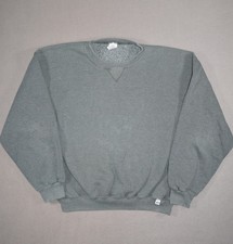 Vintage Russell Athletic Sweatshirt Mens Large Green Blank Crewneck Pullover
