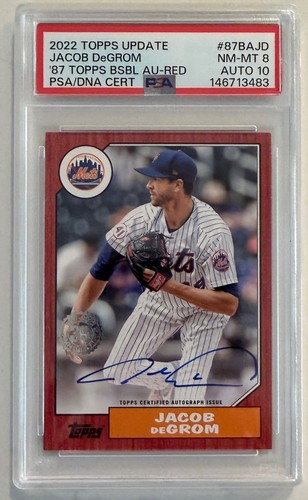 2022 Topps Update 1987 Baseball Auto Jacob DeGrom #87BA-JD 17/25 PSA 8 AUTO 10
