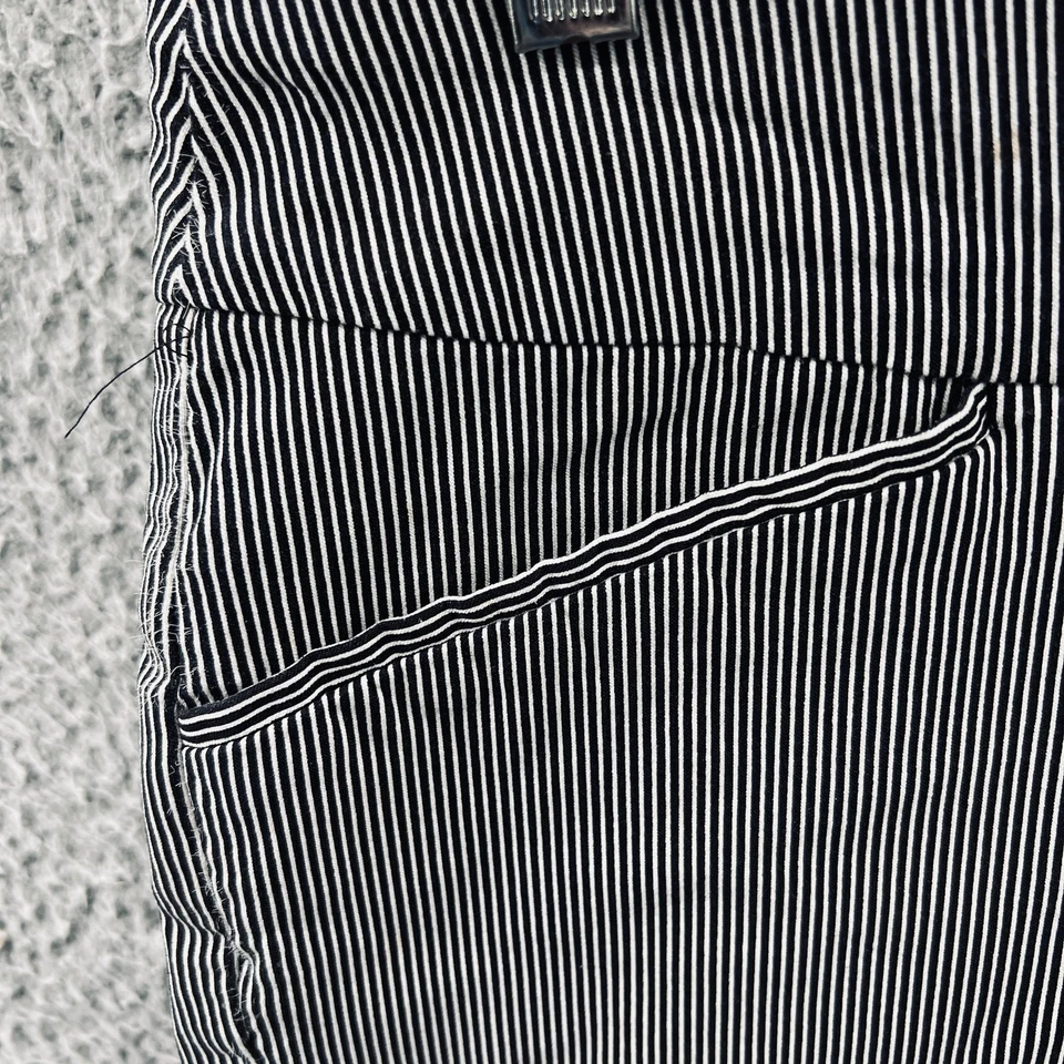 Pantalones Cortos Chicos Perfect Stretch Para Mujer 2 Grandes Cortos Negros Blancos Rayas Pull On Foto 3 de 4