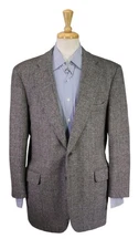 Paul Stuart Vintage 80's Gray Blue Herringbone Tweed 2-Btn Sportcoat Blazer 42R