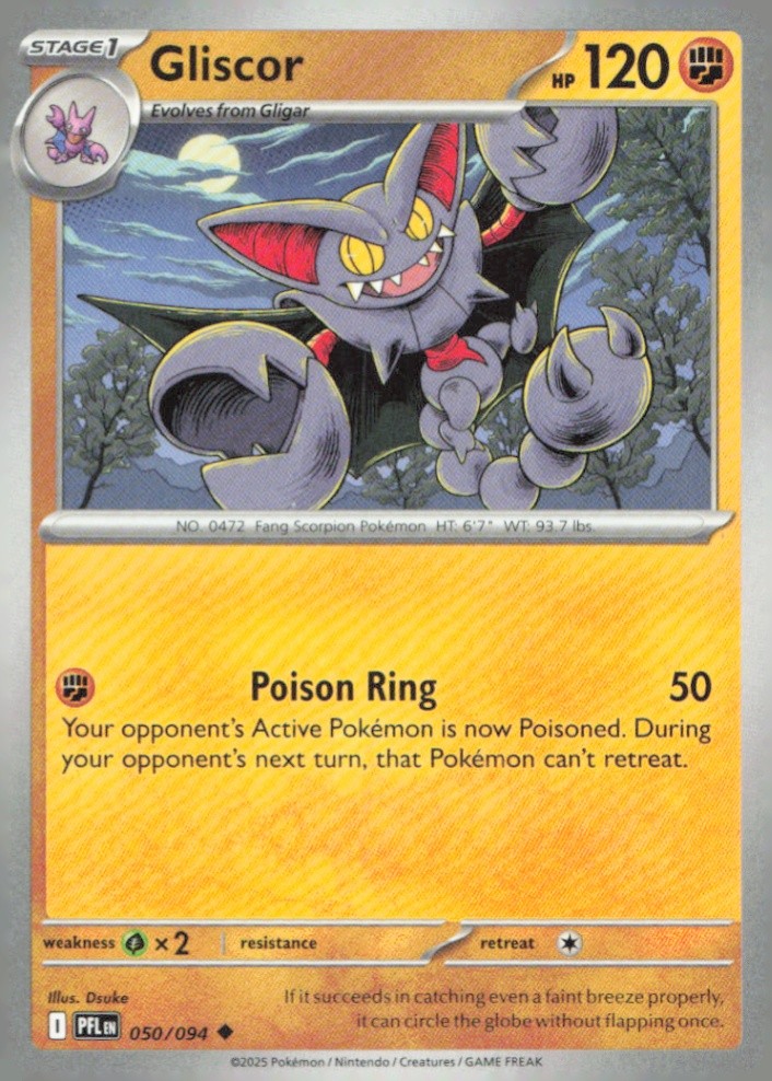 Gliscor Uncommon ME02: Phantasmal Flames 050/094 NM