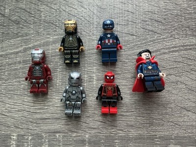 Lego Marvel Super Heroes Minifigure Lot of 6, Spiderman, Iron Man