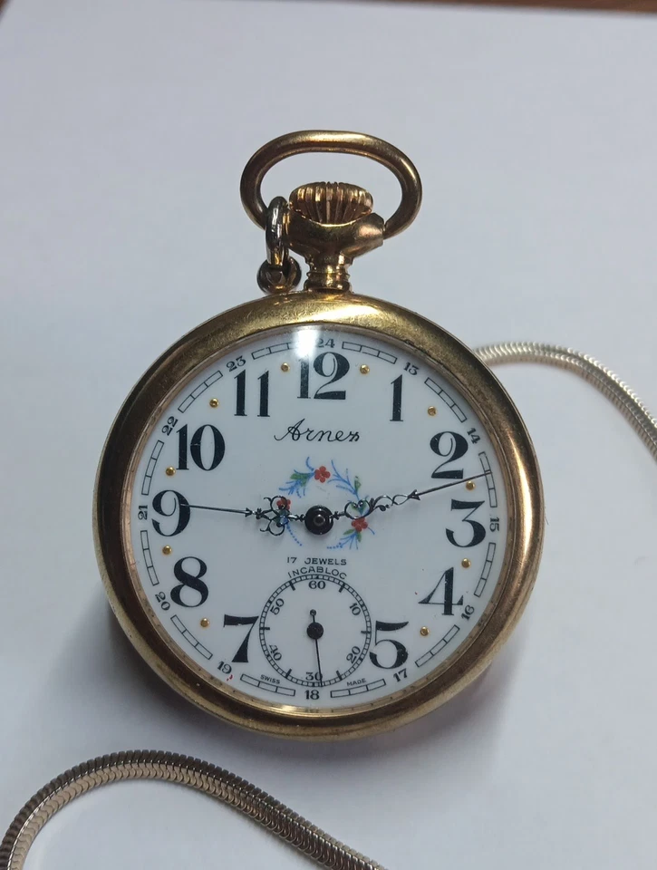 Reloj Bolsillo Mecánico Vintage Arnex 17 Jewel Incabloc Funciona Foto 2 de 4