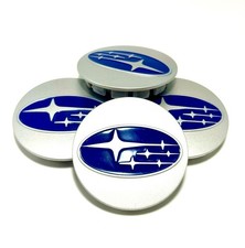Subaru Set Of 4 Gray Blue 60 Mm2.36in Wheel Center Caps - Fits Most Models