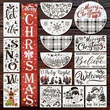Christmas Stencils for Painting on Wood, Large Merry Stencil Clear