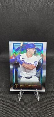 2026 Topps Tribute Wyatt Langford #28 Blue Refractor 4/150 Rangers Color Match 