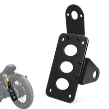 Black 3/4" Tail Light Side Mount License Plate Bracket Horizontal Vertical Ho...