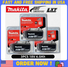 3 x Makita BL1860B-2 18V LXT Lithium-Ion 6.0 Ah Battery - NEW - USA SHIP