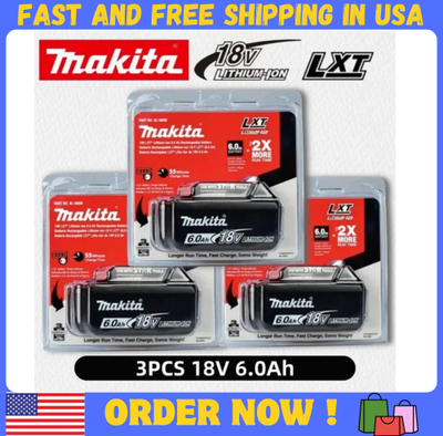 #ad 3 x Makita BL1860B 2 18V LXT Lithium Ion 6.0 Ah Battery NEW USA SHIP $135.87
