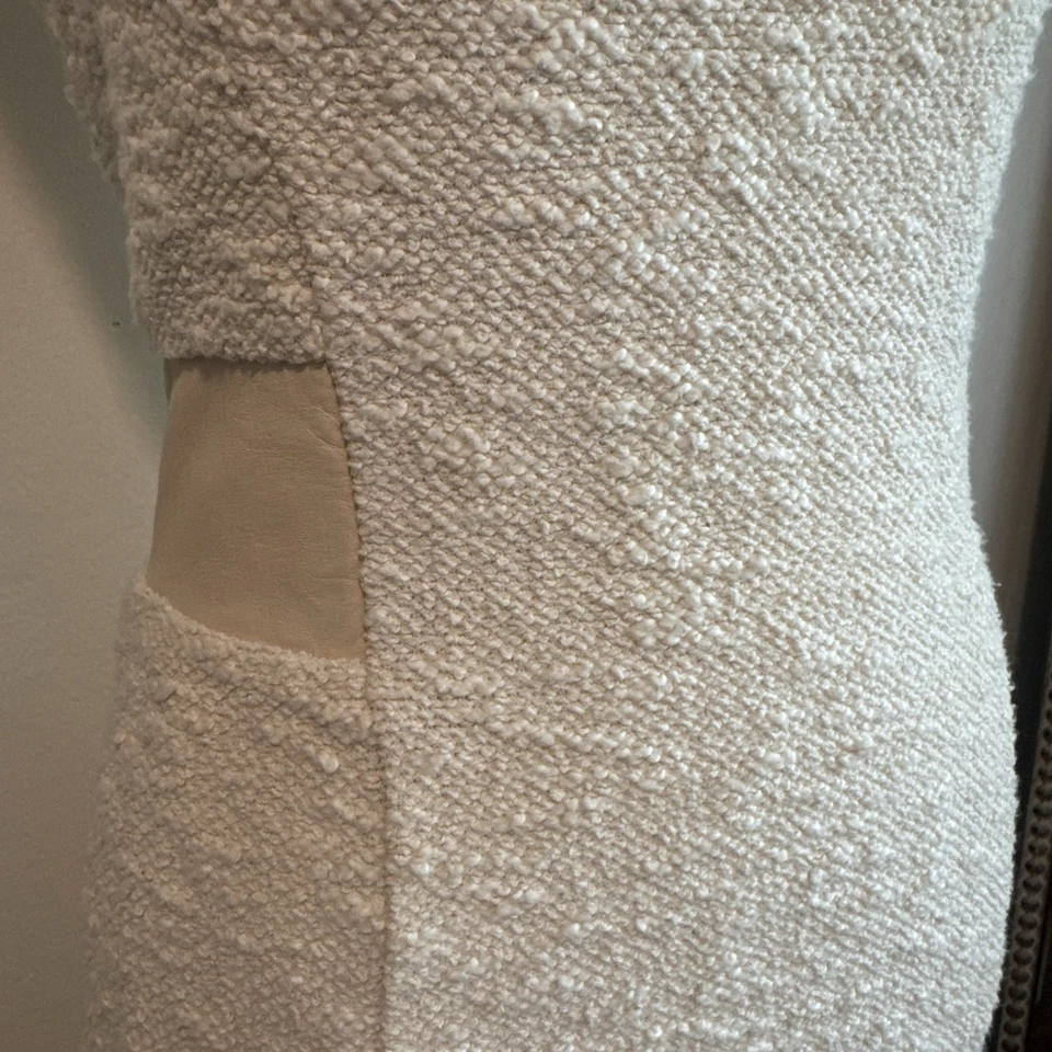 Rebecca Taylor Tweed Sleeveless Boucle Sheath Dress Ivory Women's Size 2 - Image 3 of 4