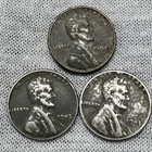 #3J: (New Low $) Set of 3 1943 Rare Steel Lincoln Wheat Cent~You Grade~Bid Now — photo 1