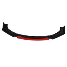 Red Glossy Black Front Bumper Lip Spoiler Splitter Kit - 4 Pieces
